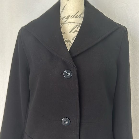 JM Collection Women’s Black Peacoat Size Large - Picture 2 of 10